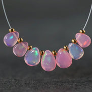 AAA Pink Ethiopian Opal Briolette Beads Smooth Teardrops Drops Natural Disco Welo Opal For DIY Jewelry Making Earrings
