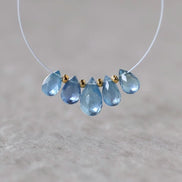 AAA Santa Maria Aquamarine Briolette Beads Faceted Teardrops Drops 7-9mm Natural Gemstone For DIY Jewelry Making Supplies