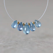AAA Santa Maria Aquamarine Briolette Beads Faceted Teardrops Drops 7-9mm Natural Gemstone For DIY Jewelry Making Supplies