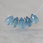 AAA Santa Maria Aquamarine Briolette Beads Faceted Teardrops Drops 7-9mm Natural Gemstone For DIY Jewelry Making Supplies