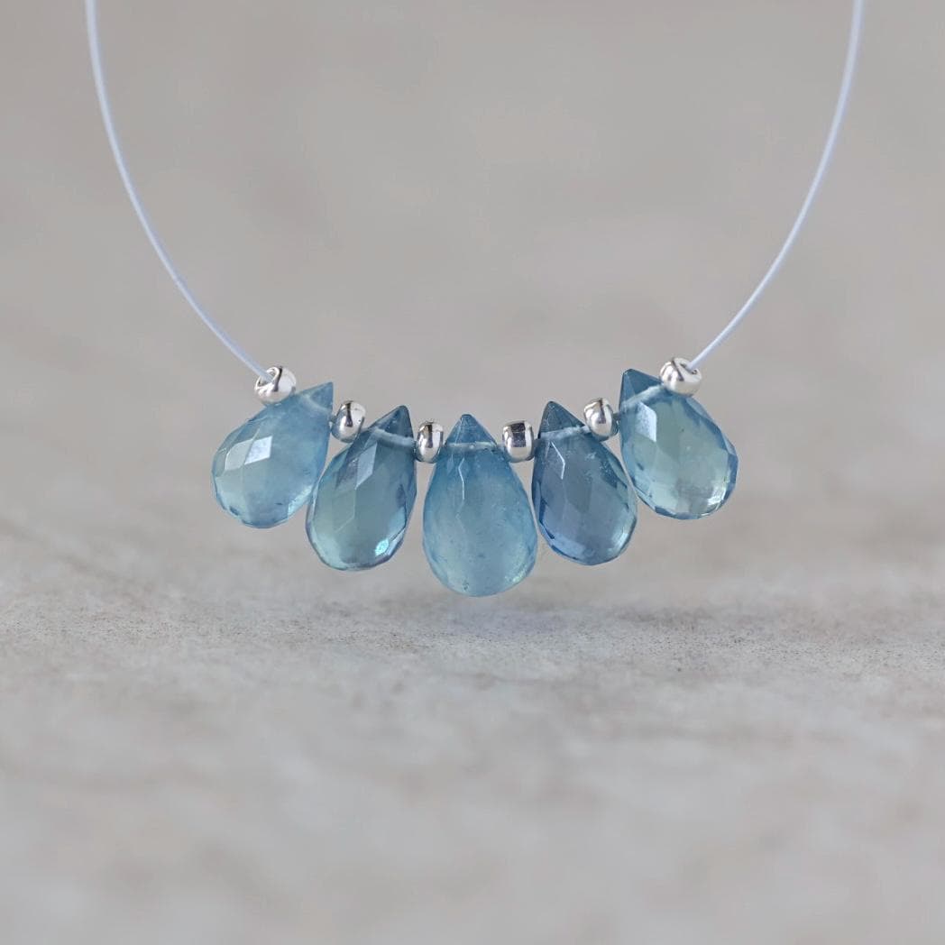 AAA Santa Maria Aquamarine Briolette Beads Faceted Teardrops Drops 7-9mm Natural Gemstone For DIY Jewelry Making Supplies