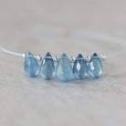 AAA Santa Maria Aquamarine Briolette Beads Faceted Teardrops Drops 7-9mm Natural Gemstone For DIY Jewelry Making Supplies
