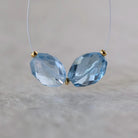 AAA Santa Maria Aquamarine Oval Faceted Beads 12mm Nugget Stone Chunk Gemstone For DIY Jewelry Making Supplies