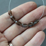 AAA Smoky Quartz Oval Beads Faceted Nuggets 6 PCs 5-8mm Transparent Brown Gemstone Beads Beading Crafter Gift