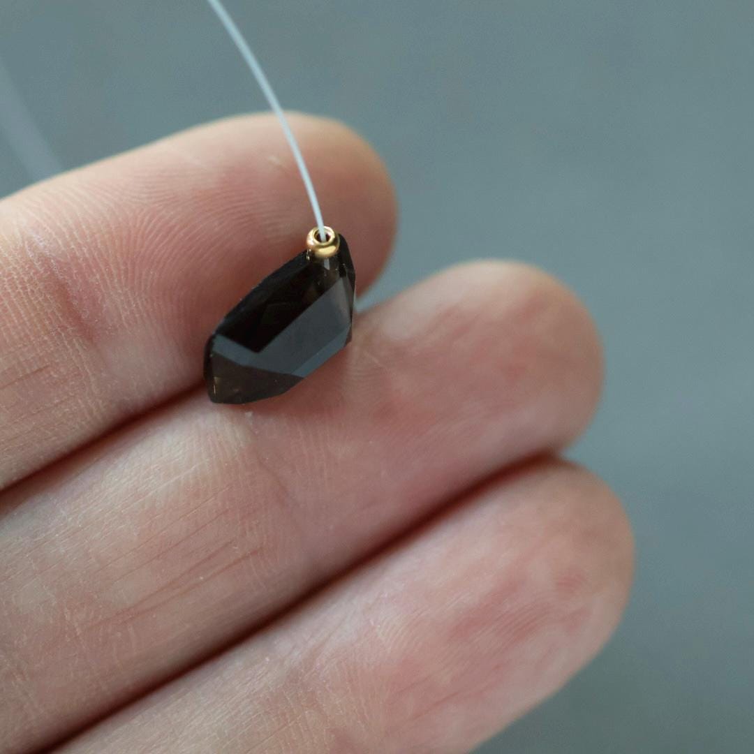 AAA Smoky Quartz Rectangle Bead Faceted Step Cut Briolette Faceted Genuine Bead 1 PC Transparent Brown Gemstone Beads Beading Crafter Gift