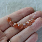 AAA Tanzanian Sunstone Faceted Briolette Beads Heart Drops Teardops Natural Gemstone Beads for DIY Jewelry Making Earrings Necklace Pendant