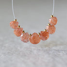 AAA Tanzanian Sunstone Faceted Briolette Beads Heart Drops Teardops Natural Gemstone Beads for DIY Jewelry Making Earrings Necklace Pendant