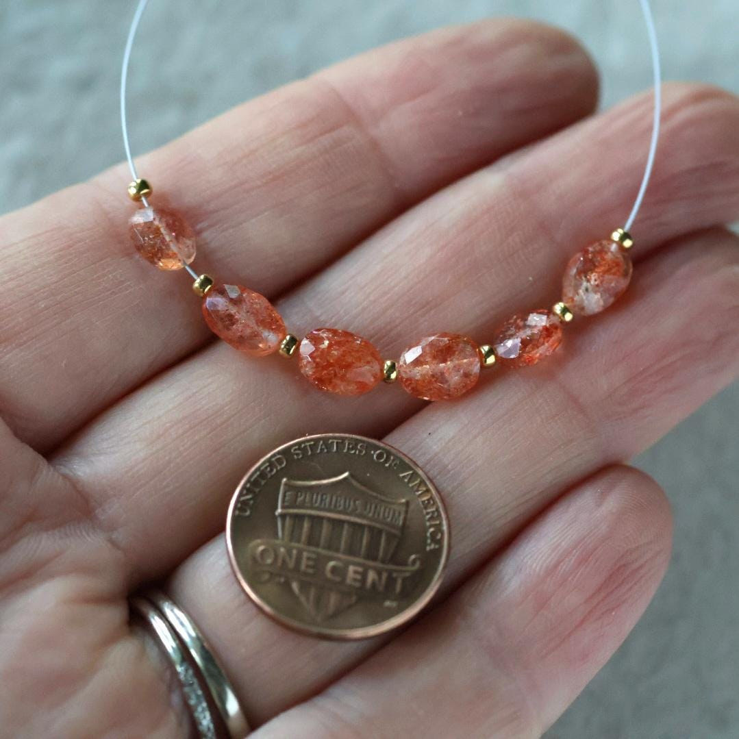AAA Tanzanian Sunstone Oval Beads Faceted Genuine Gemstone Beads for DIY Jewelry Making Earrings Necklace Pendant