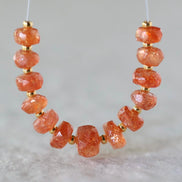 AAA Tanzanian Sunstone Rondelle Beads Faceted Genuine Gemstone Beads for DIY Jewelry Making Earrings Necklace Pendant
