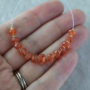 AAA Tanzanian Sunstone Rondelle Beads Faceted Genuine Gemstone Beads for DIY Jewelry Making Earrings Necklace Pendant