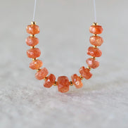 AAA Tanzanian Sunstone Rondelle Beads Faceted Genuine Gemstone Beads for DIY Jewelry Making Earrings Necklace Pendant