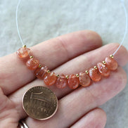 AAA Tanzanian Sunstone Smooth Briolette Beads