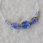 AAA Tanzanite Beads Oval Smooth Rondelle Natural Purple Gemstone For DIY Jewelry Making