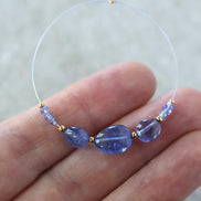 AAA Tanzanite Beads Oval Smooth Rondelle Natural Purple Gemstone For DIY Jewelry Making
