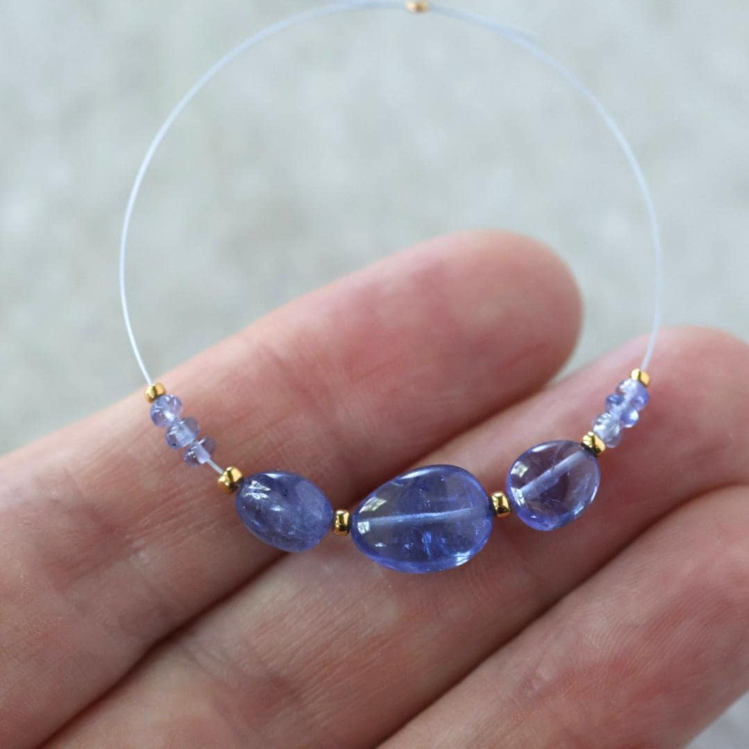 AAA Tanzanite Beads Oval Smooth Rondelle Natural Purple Gemstone For DIY Jewelry Making