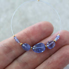 AAA Tanzanite Beads Oval Smooth Rondelle Natural Purple Gemstone For DIY Jewelry Making