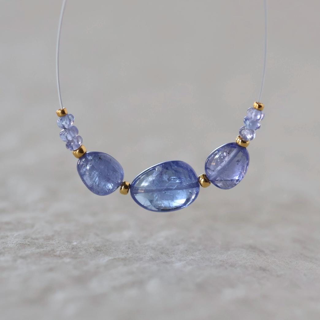 AAA Tanzanite Beads Oval Smooth Rondelle Natural Purple Gemstone For DIY Jewelry Making