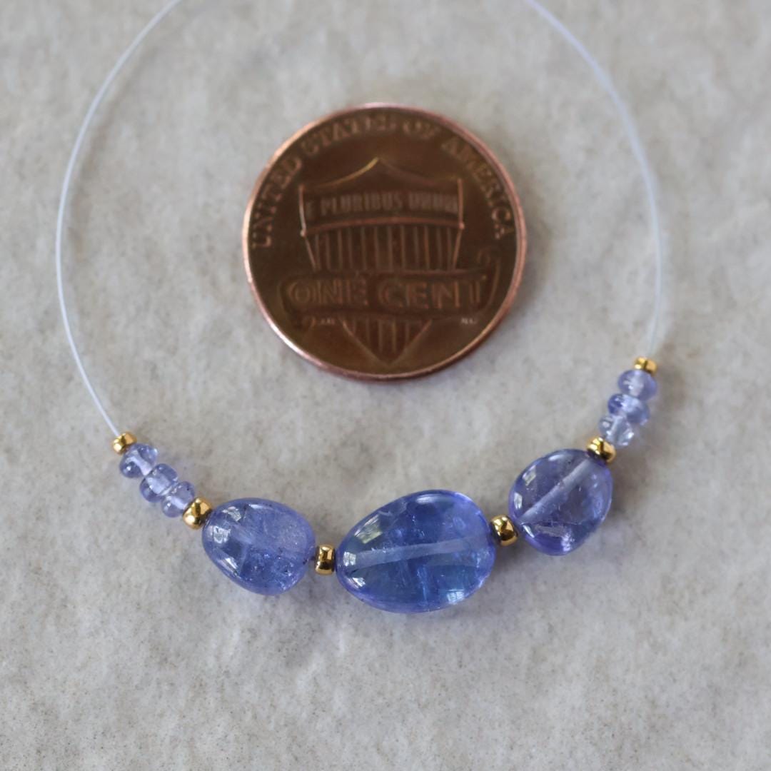 AAA Tanzanite Beads Oval Smooth Rondelle Natural Purple Gemstone For DIY Jewelry Making