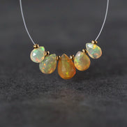 AAA Yellow Ethiopian Opal Briolette Beads Faceted Teardrops Drops Natural Disco Welo Opal For DIY Jewelry Making Earrings