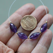 African Amethyst Barrel Beads Faceted Genuine Beads 7x13mm Oval For DIY Jewelry Making Earrings Gift February Birthstone