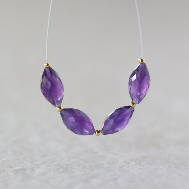 African Amethyst Barrel Beads Faceted Genuine Beads 7x13mm Oval For DIY Jewelry Making Earrings Gift February Birthstone