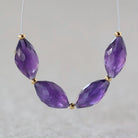 African Amethyst Barrel Beads Faceted Genuine Beads 7x13mm Oval For DIY Jewelry Making Earrings Gift February Birthstone