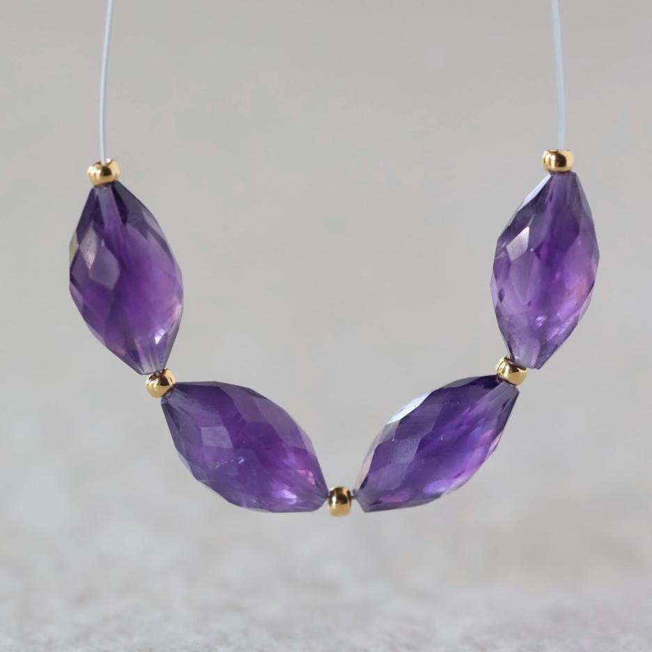 African Amethyst Barrel Beads Faceted Genuine Beads 7x13mm Oval For DIY Jewelry Making Earrings Gift February Birthstone