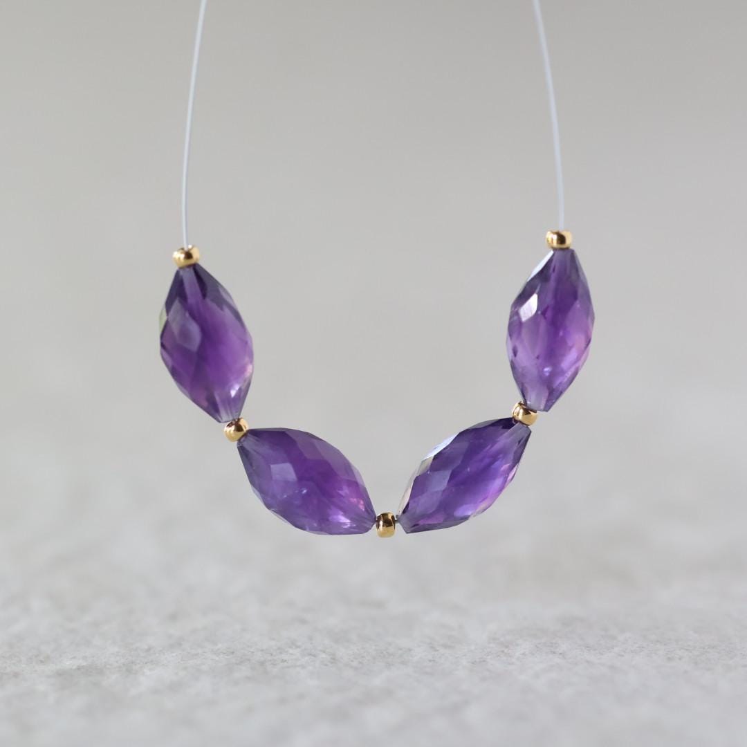 African Amethyst Barrel Beads Faceted Genuine Beads 7x13mm Oval For DIY Jewelry Making Earrings Gift February Birthstone