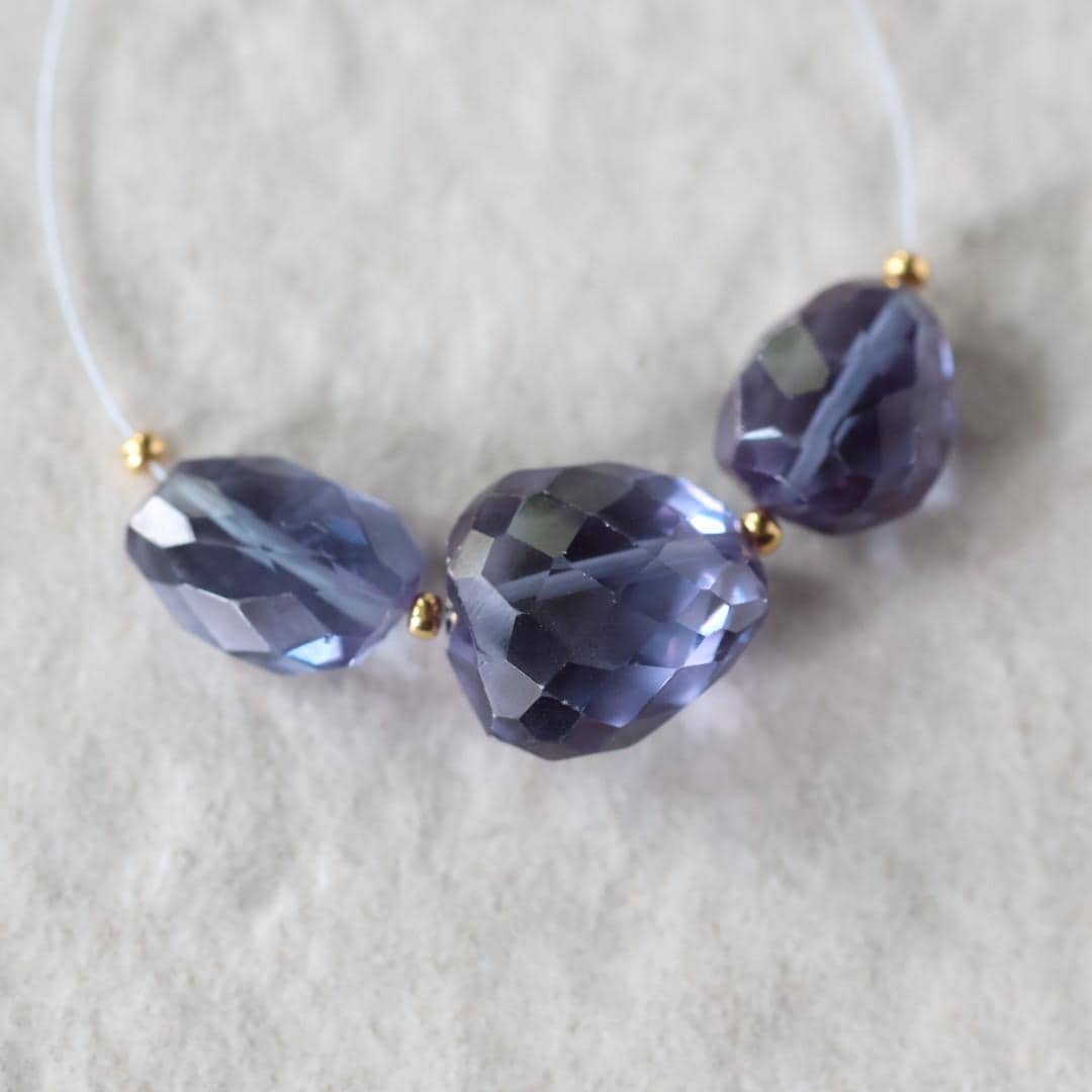 Alexandrite Oval Beads Nuggets Faceted Chunks Stone 3 PCs 9x14mm Gemstone Bead for Jewelry Making DIY Earrings
