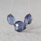 Alexandrite Oval Beads Nuggets Faceted Chunks Stone 3 PCs 9x14mm Gemstone Bead for Jewelry Making DIY Earrings
