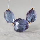 Alexandrite Oval Beads Nuggets Faceted Chunks Stone 3 PCs 9x14mm Gemstone Bead for Jewelry Making DIY Earrings