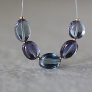 Alexandrite Oval Beads Smooth 5 PCs 8mm x 11mm Gemstone Bead for Jewelry Making DIY Earrings