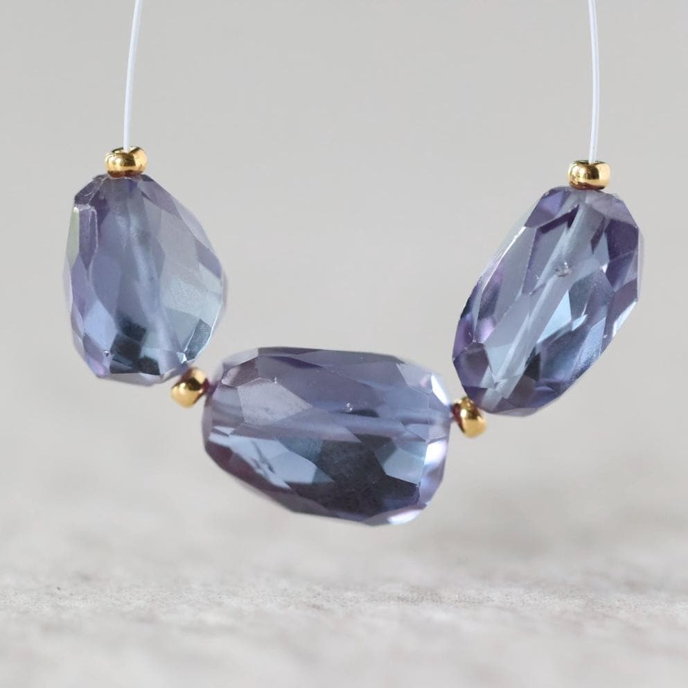 Alexandrite Oval Beads Smooth 5 PCs 8mm x 11mm Gemstone Bead for Jewelry Making DIY Earrings