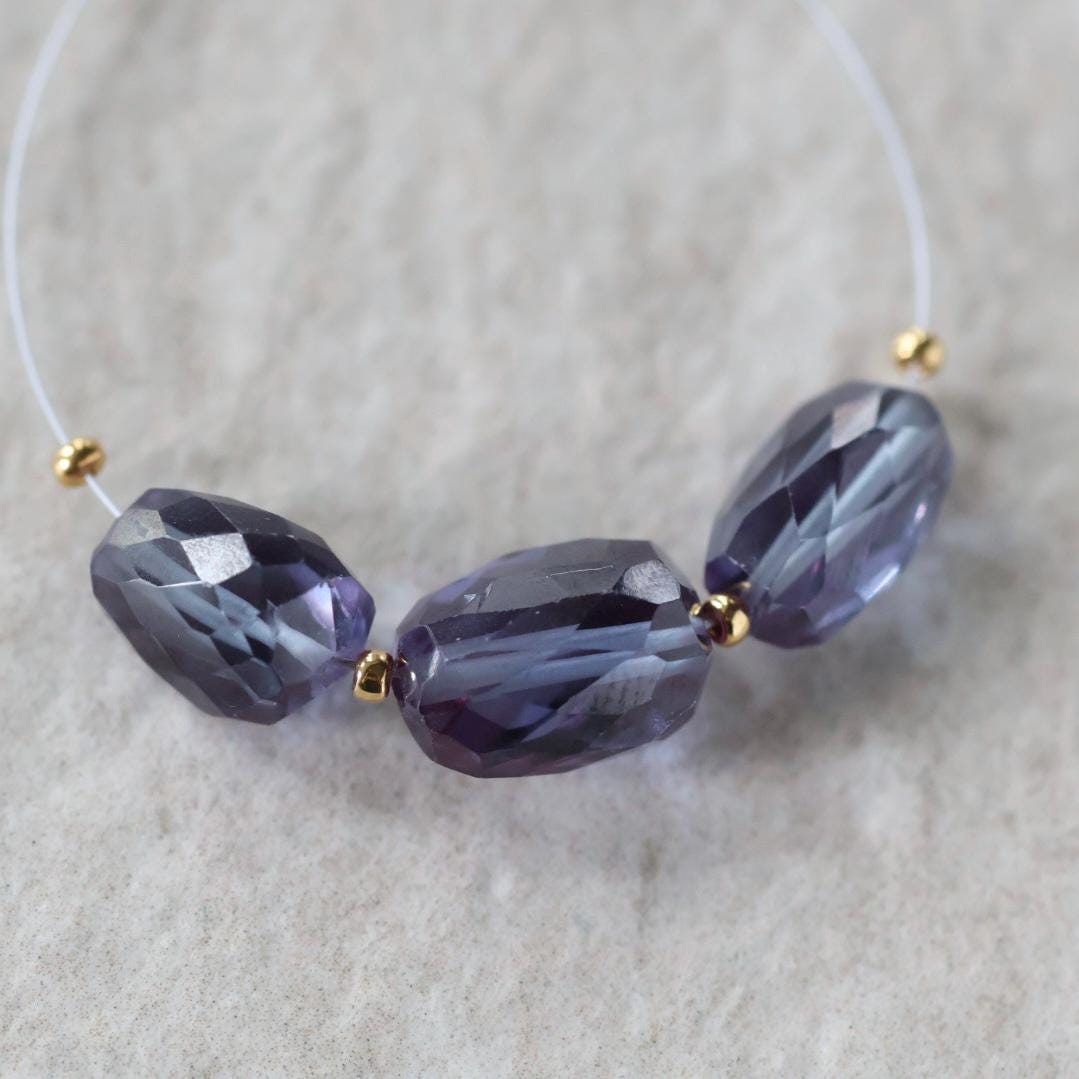 Alexandrite Oval Beads Smooth 5 PCs 8mm x 11mm Gemstone Bead for Jewelry Making DIY Earrings