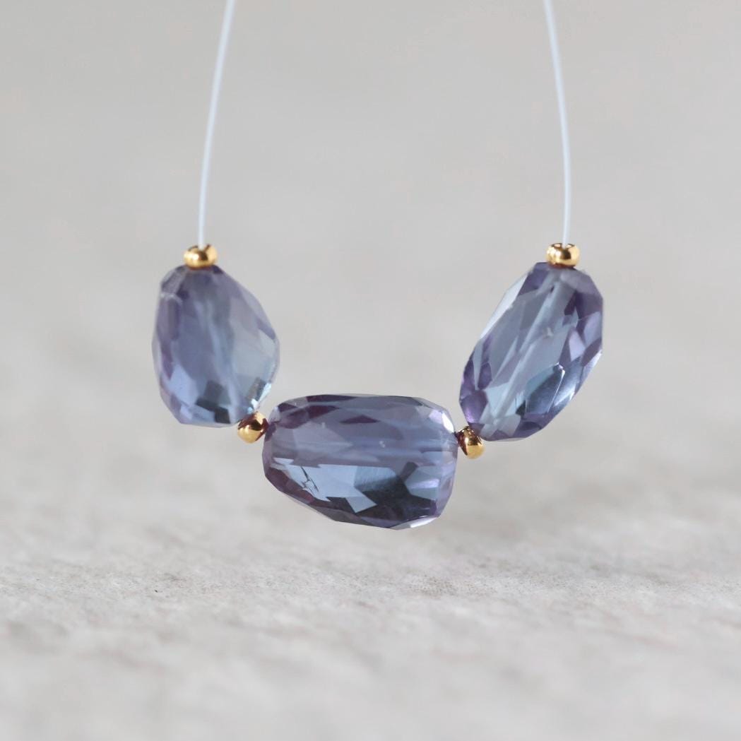 Alexandrite Oval Beads Smooth 5 PCs 8mm x 11mm Gemstone Bead for Jewelry Making DIY Earrings