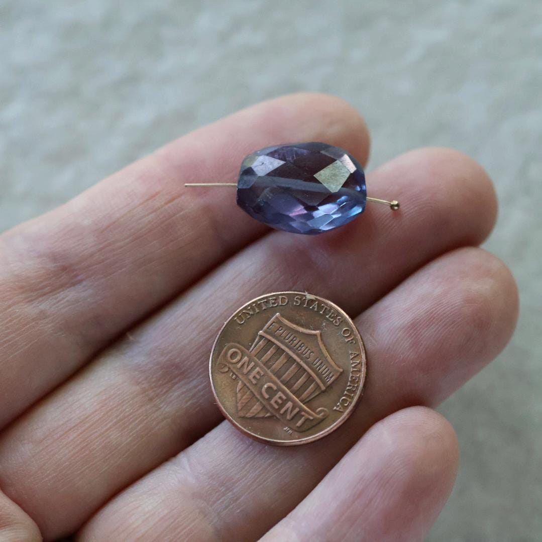 Alexandrite Oval Faceted Bead 15mm x 12mm Nugget Stone Chunk Gemstone Bead for Jewelry Making Beading Craft Gift Beads