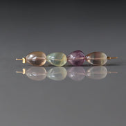 Natural Bi Color Fluorite Teardrop Bead Smooth Oval 4 Pcs Gemstone Beads DIY Jewelry Making Necklace November birthstone