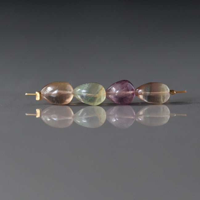 Natural Bi Color Fluorite Teardrop Bead Smooth Oval 4 Pcs Gemstone Beads DIY Jewelry Making Necklace November birthstone