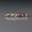 Bi Color Fluorite Beads 4 Pcs– Smooth Oval Natural Gemstone