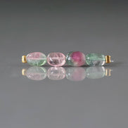 Pastel Bio Tourmaline Oval Beads Smooth 4 PCs Genuine Bi Color Pink Green Gemstone Beads DIY Jewelry Making Gift October Birthstone