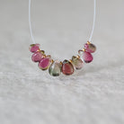 Bi Color Tourmaline Briolette Beads – Smooth Teardrop Natural Gemstone