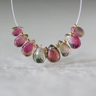Bi Color Tourmaline Briolette Beads – Smooth Teardrop Natural Gemstone