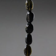 Black Dark Green Tourmaline Oval Beads Smooth 8 PCs Gemstone Beads DIY Jewelry Making Gift October Birthstone