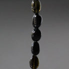 Black, Dark Green Tourmaline Beads - Smooth Oval Natural Gemstone 8 Pcs