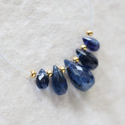Blue Kyanite Faceted Briolette Beads Teardrops Drops 6-11mm 5 Pcs Natural Gemstone for DIY Jewelry Making