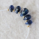 Blue Kyanite Faceted Briolette Beads Teardrops Drops 6-11mm 5 Pcs Natural Gemstone for DIY Jewelry Making