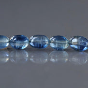 Blue Kyanite Oval Beads Smooth 8 Pcs Genuine Gemstone Beads Jewelry Making Beading Craft Gift DIY Earrings supplies May Birthstone