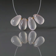 Brazilian Rose Quartz Briolette Beads Smooth Teardrops Pear Shape 4 Pcs 10-11mm Drops Gemstone DIY Jewelry Earrings Pendant