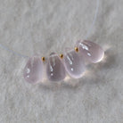 Brazilian Rose Quartz Briolette Beads -Smooth Teardrops 4 Pcs 10-11mm