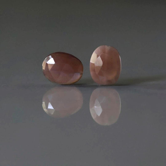 Chocolate Moonstone Oval Faceted Beads 2 Pcs 8x11mm Gemstone Beads for Silk Knotting Jewelry Making DIY Necklace Earrings June Birthstome